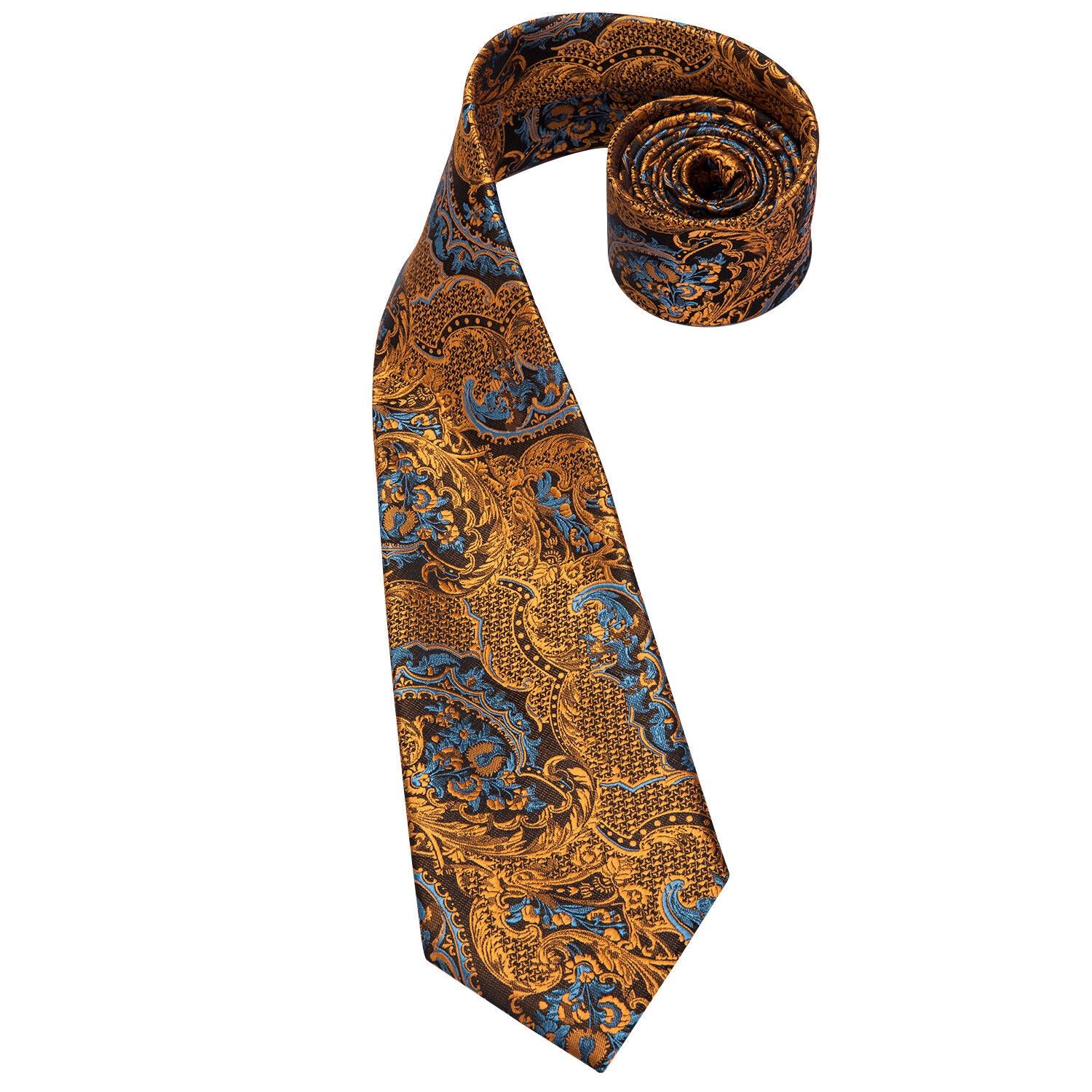 Navy Geometric Classic Men'S Tie All Silk Necktie Set Hanky Cufflinks Business