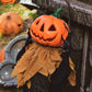 47.2" Halloween Hanging Pumpkin Ghost Animated Halloween Decorations with Sound & Light, Scary Creepy Spooky Props for Halloween Décor Outdoor, Haunted House