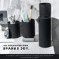 Sleek Matte Black Bathroom Accessory Set 4 Pcs Complete Bathroom Set Modern Bathroom Decor Bathroom Organizer Accesorios Para Baños Toothbrush Holder Soap Dispenser Set Home Decor Clearance