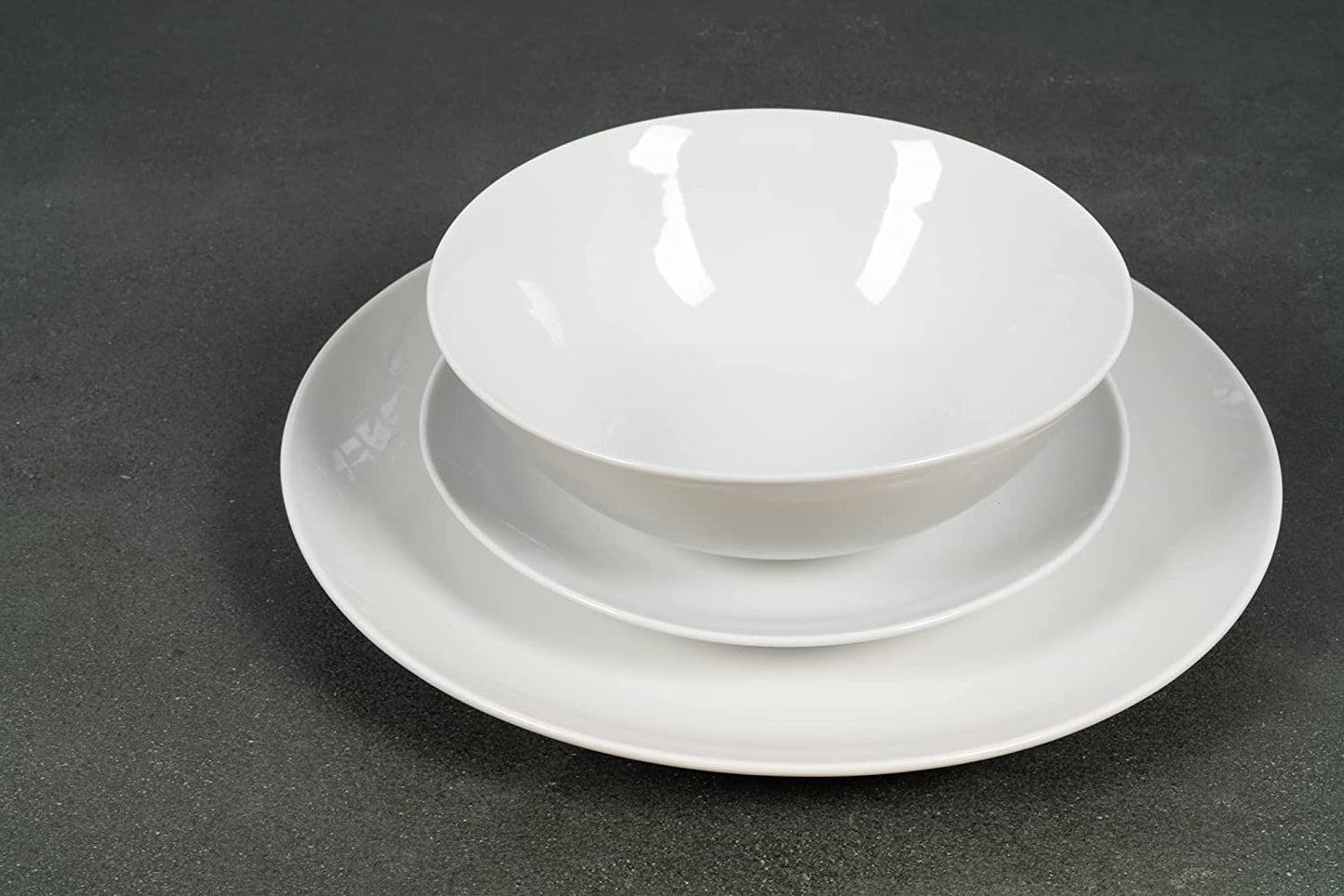 Simply Coupe 16 Piece Dinnerware Set, White - SM-1600-CP-SW