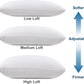 Standard Pillows  Shredded Memory Foam Cooling Bed Pillows Set of 2 Pack Standard Size Pillows 20 X 26 In,Adjustable Loft Washable the Pillow for Side Back Stomach Sleeper Pillows for Sleeping
