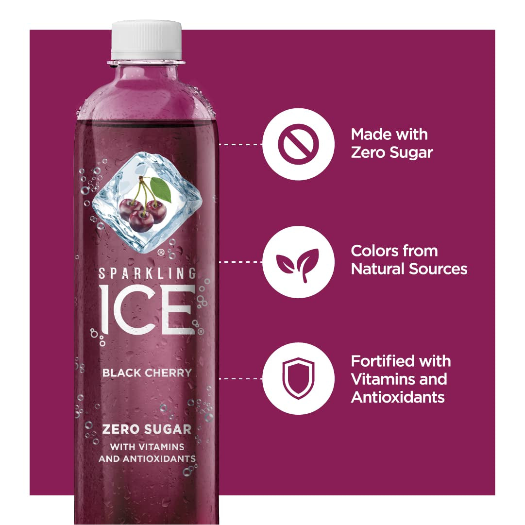 Sparkling Ice Green Variety Pack, Zero Sugar Sparkling Water, with Vitamins and Antioxidants, 17 Fl Oz, 12 Count (Black Raspberry, Orange Mango, Black Cherry, Fruit Punch)
