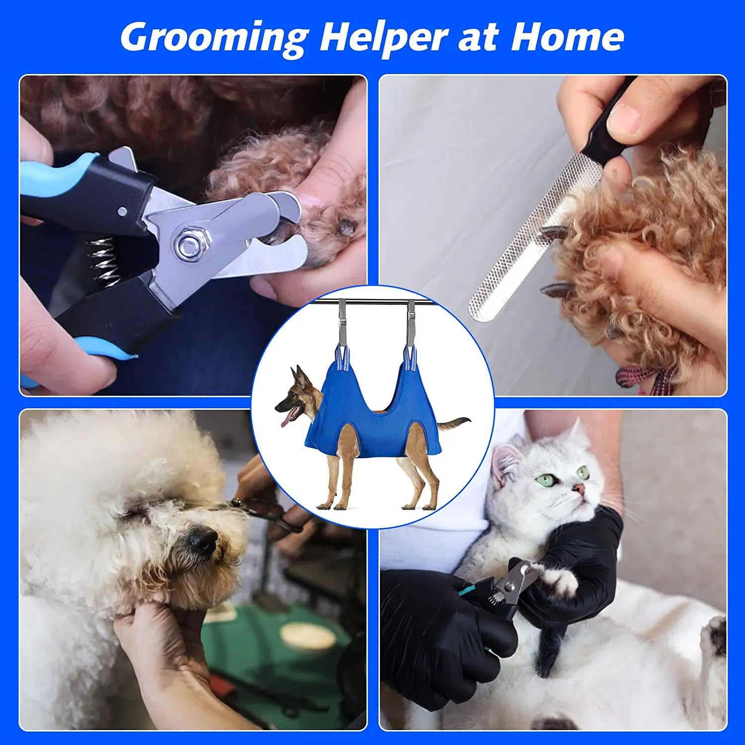 Pet Grooming Hammock for XL Large Dogs with Nail Clippers/Nail Trimmers/Grooming Scissors, Dog Grooming Harness for Nail Trimming, Pet Grooming Sling Helper, XL for X-Large Dogs