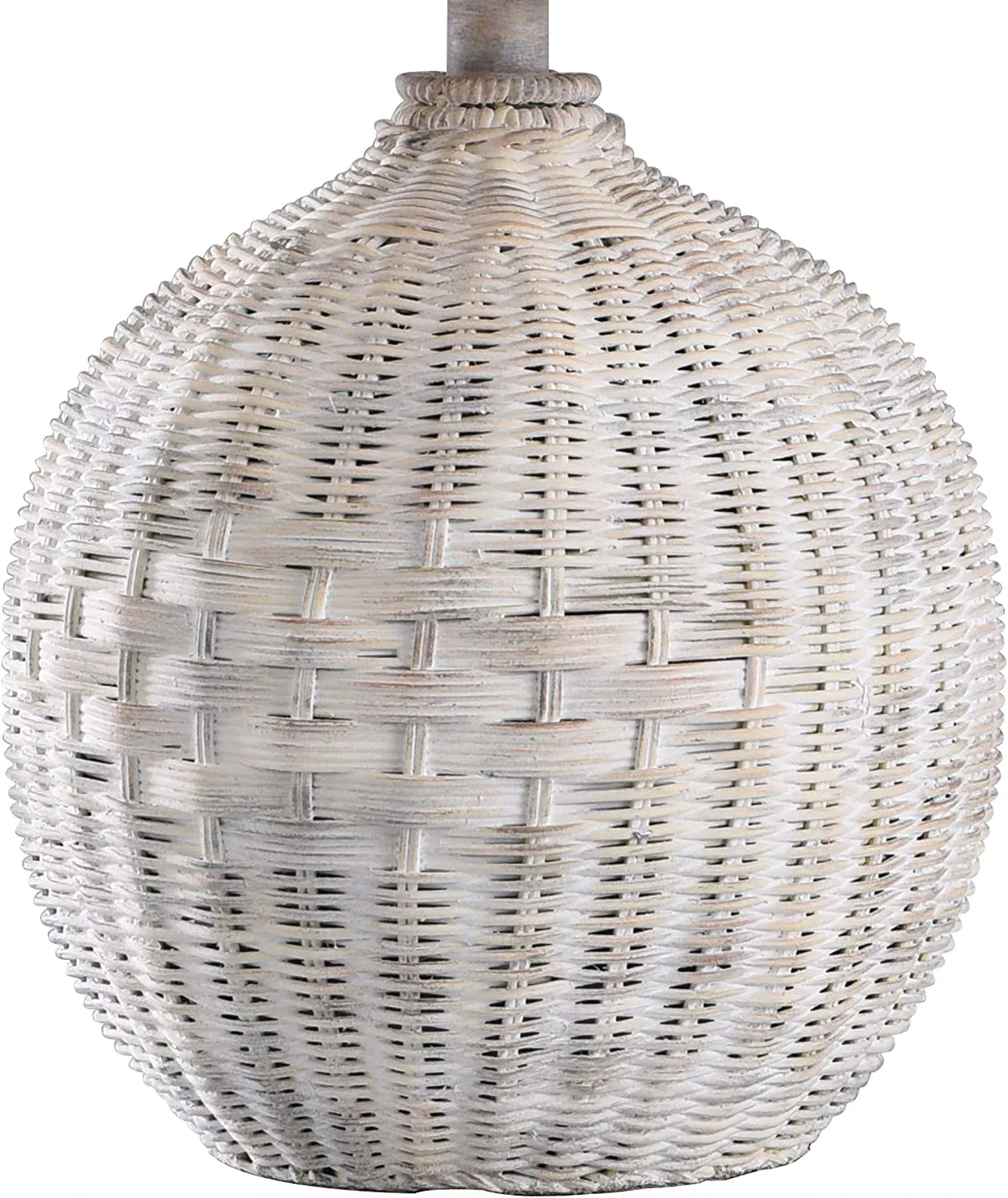 L13867DSAM Rattan, Natural with Wash, White, Seagull Print Table Lamp