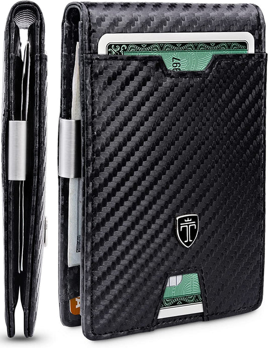 Mens Slim Wallet with Money Clip AUSTIN RFID Blocking Bifold Credit Card Holder for Men with Gift Box