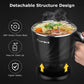 Electric Hot Pot Mini, 1.2 Liter Electric Cooker, Noodles Cooker, Electric Kettle with Multi-Function for Steam, Egg, Soup and Stew with Over-Heating Protection, Boil Dry Protection, Dual Power