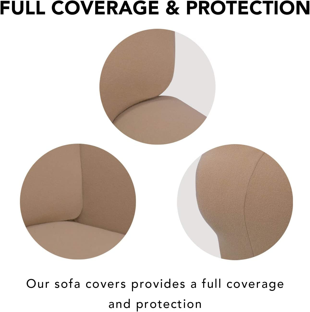 Super Stretch Chair Sofa Slipcover – Spandex Non Slip Soft Couch Sofa Cover, Washable Furniture Protector with Non Skid Foam and Elastic Bottom for Kids, Pets （Chair, Camel）