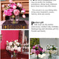 Floral Artificial Flowers Rose Fake Flowers Arrangement in Cube Glass Vase with Faux Water (Pink Pale Pink, 1)