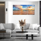 Sunrise Beach Canvas Wall Art, Baiyun Ocean Landscape Poster Framed, Canvas Painting Printing Picture for Home Bedroom Bathroom,12" X 16" X 3 PCS