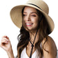FURTALK Womens Wide Brim Sun Hat with Wind Lanyard UPF Summer Straw Sun Hats for Women