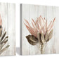 Floral Canvas Wall Art Print: Flower Bloom Picture Graphic Artwork Painting for Washrooms (12"X12"X3Pcs)