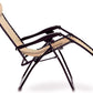 Outdoor Textilene Adjustable Zero Gravity Folding Reclining Lounge Chair with Pillow, Beige