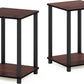 Turn-N-Tube End Table Corner Shelves, Set of 2, Dark Cherry/Black