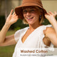 FURTALK Bucket Hats for Women Washed Cotton Packable Summer Beach Sun Hats Mens Womens Bucket Hat with Strings for Travel