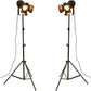 Vintage Industrial Black Retro Tripod Adjustable Floor Lamp Parking Light, 5 Meter Cable with Foot Switch Parking Light Tripod Gooseneck for Living Room Bedroom Office Bar Lighting (Pack of 2)