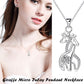 Sterling Silver Creative Love Giraffe Micro Set Pendant Necklace [Default]