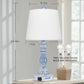 Coastal 3 Way Dimmable Touch Table Lamp for Bedrooms Set of 2 Farmhouse Bedside Lamp for Living Rooms Blue Washed Nightstand Lamp with 2 USB Charging Ports,2 Bulbs Included
