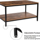Coffee Table with Metal Frame,2-Tier Tea Table with Storage Shelf,Cocktail Table TV Stand Side End Table, Accent Furniture for Home Office Living Room