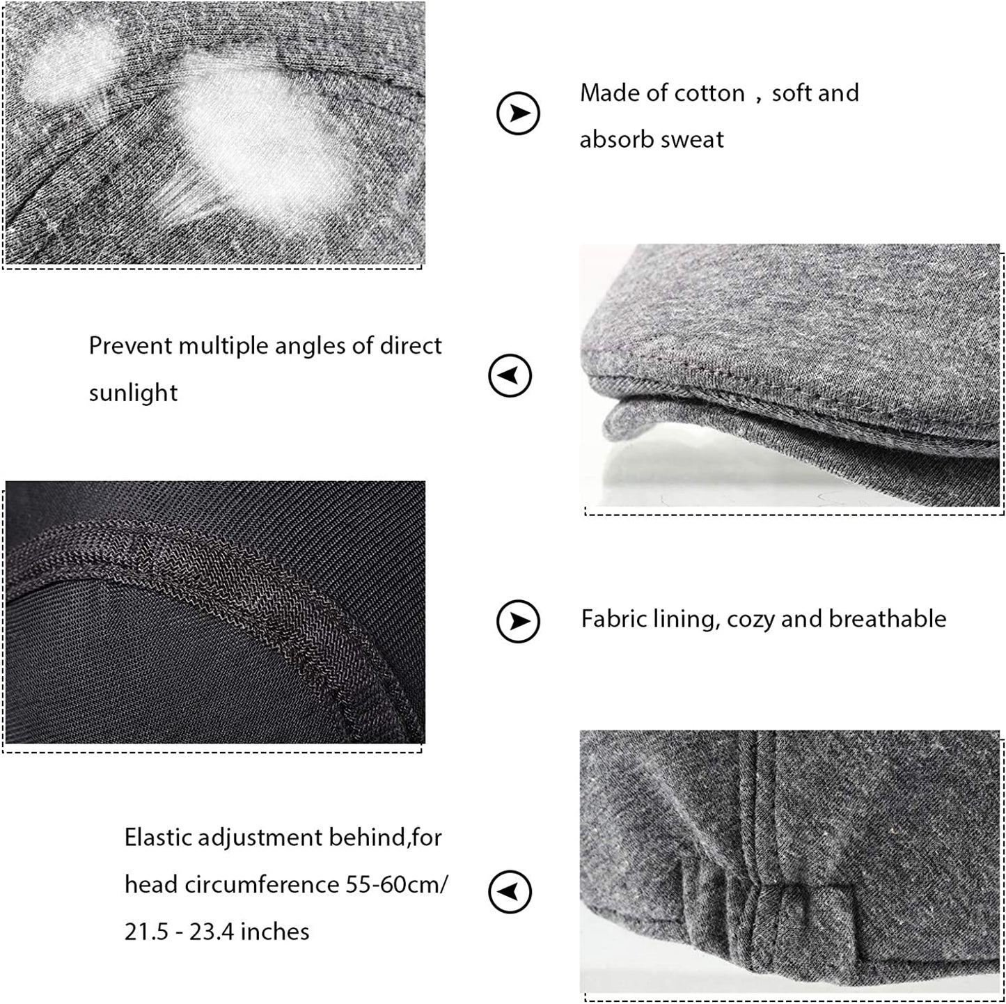 4 Pieces Men'S Flat Cap Gatsby Newsboy Hat Driving Cabbie Hunting Cap