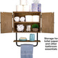 17X21'' Barndoor Bathroom Wall Cabinet, Space Saver Storage Cabinet Kitchen Medicine Cabinet with Adjustable Shelf and Towel Bar, Brown