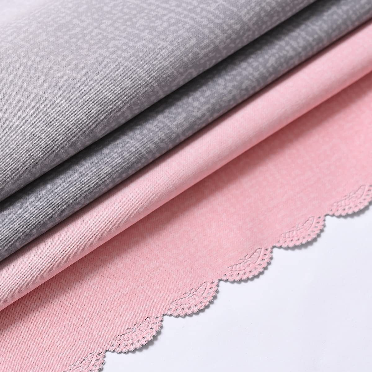 2 Panels Star Curtains for Girls Kids Bedroom, Light Blocking Princess Star Cut Out Curtain, Colorful Striped Voile Double Layer Window Curtain for Girls Room (52W X 63L, Pink/Grey)