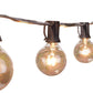 Outdoor String Light 50Feet G40 Globe Patio Lights with 52 Edison Glass Bulbs(2 Spare), Waterproof Connectable Hanging Light for Backyard Porch Balcony Party Decor, E12 Socket Base, Black