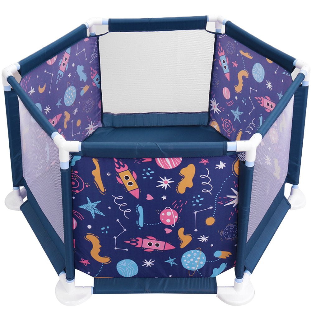43 Inch Tight & Firm Baby Playpen Baby Playard with Breathable Mesh and Playmat, Intant Newborn Play Game Fence Kids Playinghouse for 0-2 Year Old