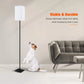 Floor Lamp-Floor Lamps for Living Room, Modern Standing Lamp Stand up Lamp with Square Linen Shade, 2700K Warm White Bulb Included, Simple Design Tall Floor Lamp for Bedroom Office Christmas-64.6In