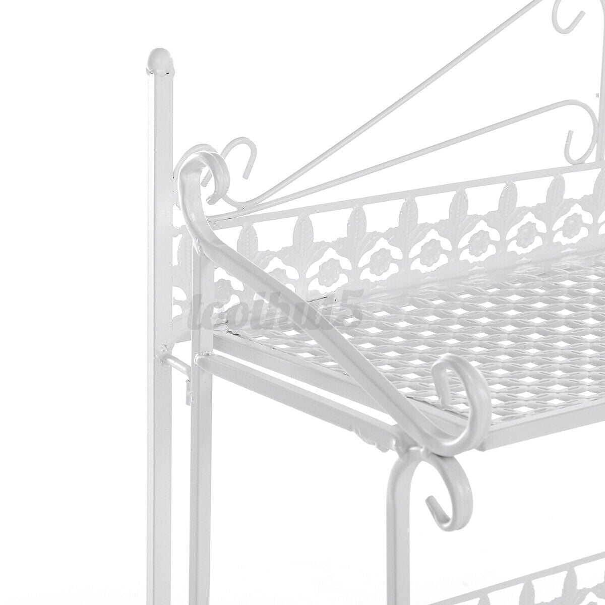 3 Tier White Foldable Metal Rack Storage Book Shelves Holder Kitchen Shelf RACK
