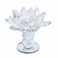Home Decor Table Top Decoration White Crystal Lotus Flower Candle Holder