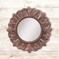 Decorative 9" Warm Taupe round Ceramic Accent Wall Mirror
