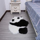 VANILLACHOCOLATE Animal Shaped Soft Faux Sheepskin Fur Area Rugs for Home Sofa Floor Mat Plush, 3Ft X 2.2Ft (Panda)