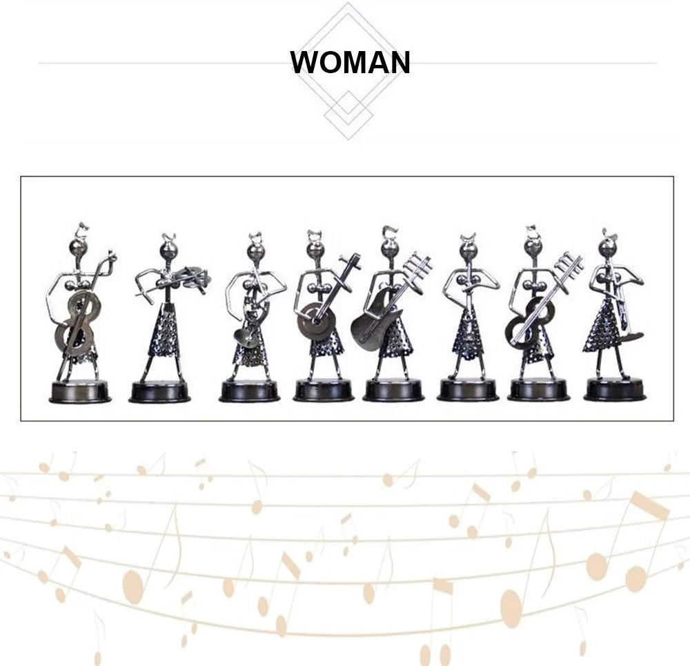 Little Iron Art Musician Creative Men/Women Music Band Crafts Home Office Desk Decoration Birthday Gift 8 Pack (Woman)