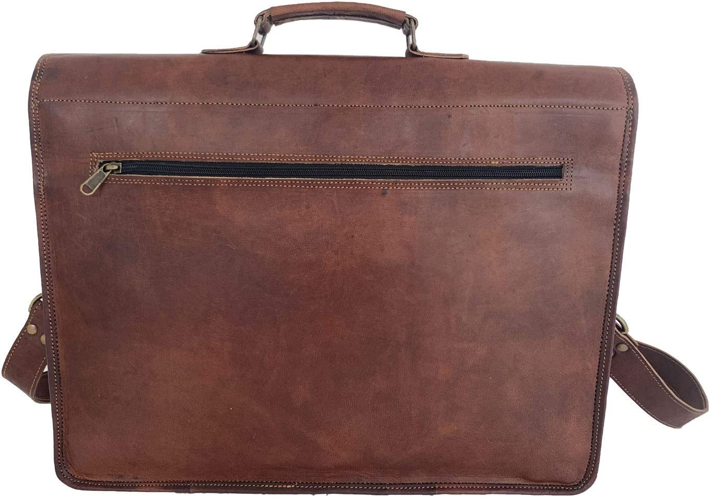 KPL 18 INCH Leather Briefcase Laptop Messenger Bag Satchel Office Computer Bag for Men and Women (18 INCH)