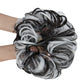 Hair Bun Extensions Messy Curly Hair Scrunchies Hairpieces Synthetic Donut Updo Hair Pieces for Women Girls 1PCS Natural Black Mix White