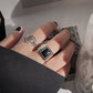 Vintage Skull Hand S925 Sterling Silver Open Band Ring for Women Girls Statement Adjustable Expandable Oxidized Gothic Skeleton Devil'S Talons Finger Pinky Rings Comfort Fit Unisex Personalized Jewelry