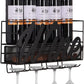 Wall Mounted Metal Wine Rack,Hanging Stemware Glass Holder,Wine Corks Storage Wine Kitchen Storage Rack,Modern Home Kitchen Decor,Black