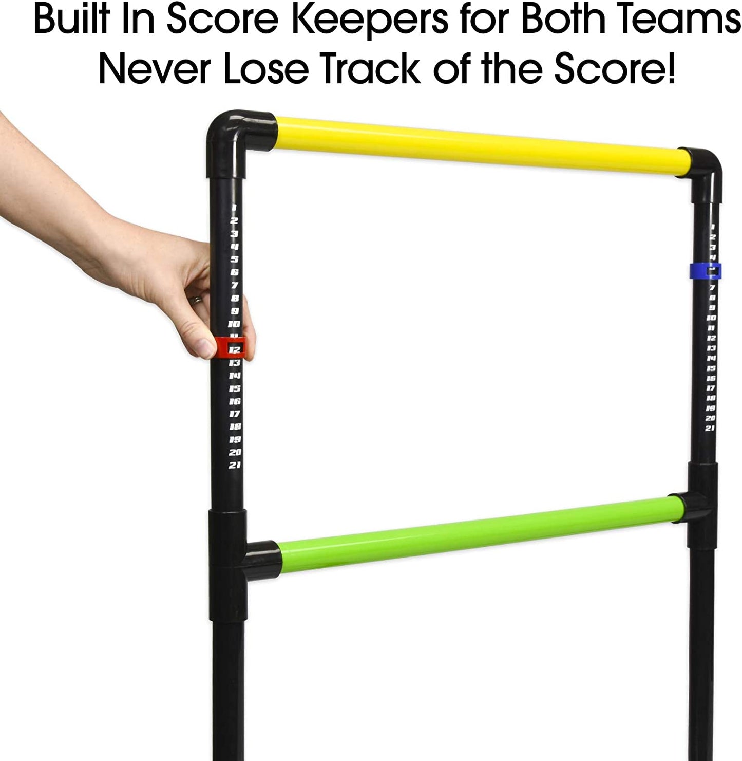Pro Grade Ladder Toss Indoor/Outdoor Game Set with 6 Soft Rubber Bolo Balls, Travel Carrying Case
