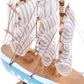 6.5 Inch Mediterranean Marine Style Wooden Handcrafted Sailing Ship Boat Model Ornament Nautical Home Desktop Decoration