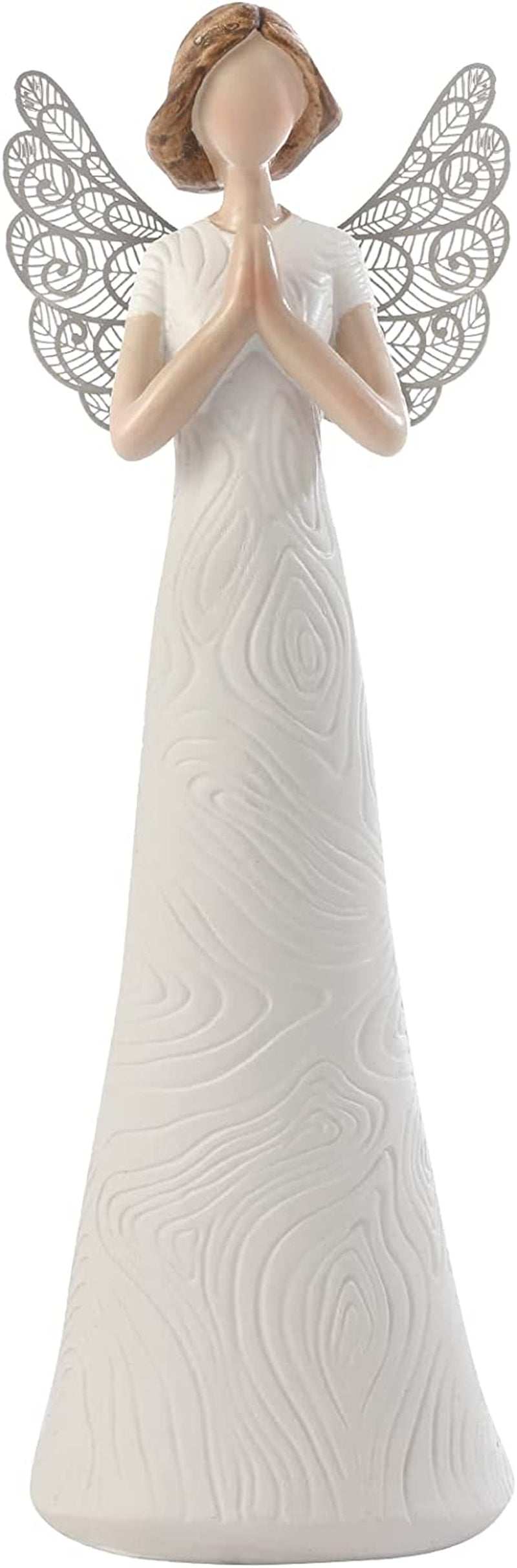 8'' Hand Carved Angels Figurines Memorial Gifts Guardian Angel, in Memory of Loved One Gifts Angel Gifts Friendship Gifts Express Love, Company, Support, Gratitude or Bereavement (White)