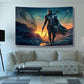 Tapestry Banner Star Wars Mandalorian Yoda Blue Death Star Wall Posters Wall Hanging Decoration for Bedroom Dorm Cool-For Party Art Wall Tapestry (Mandalorian Yoda, 39''X 59'')