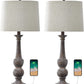 Table Lamp for Living Set of 2 USB Antique Retro 27.75“ Nightstand USB Lamp for Bedroom Rustic Table Lamp Vintage Style Bedside Traditional Table Lamp Brown