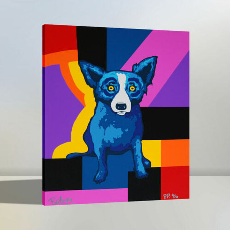 Blue Dog Home Wall Art Decor Animals Poster Print on Canvas 16X20
