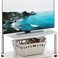 Turn-N-Tube No Tools 2-Tier Elevated TV Stand, Stainless Steel Tubes, White Oak/Chrome
