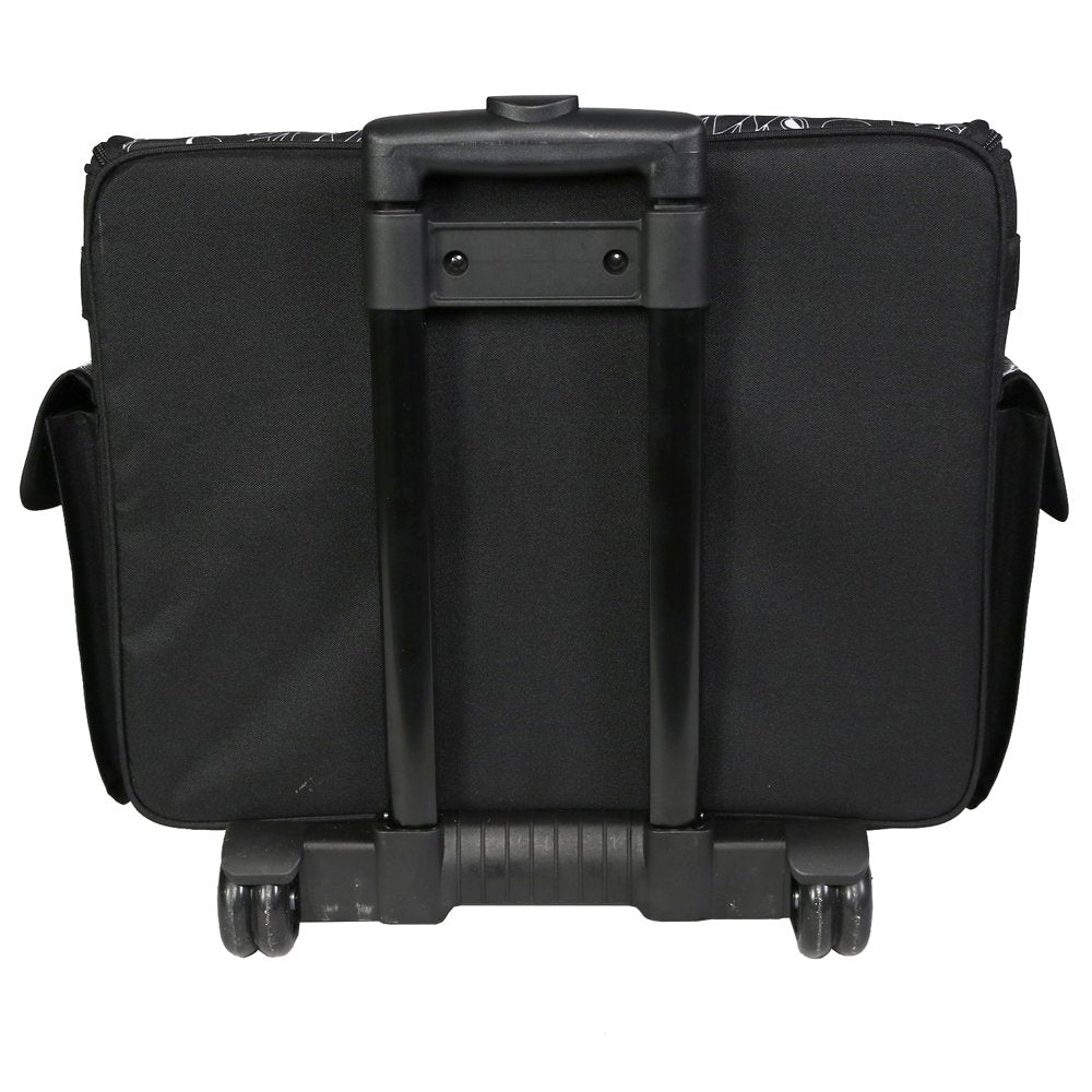 Rolling Sewing Machine Tote, Black & White