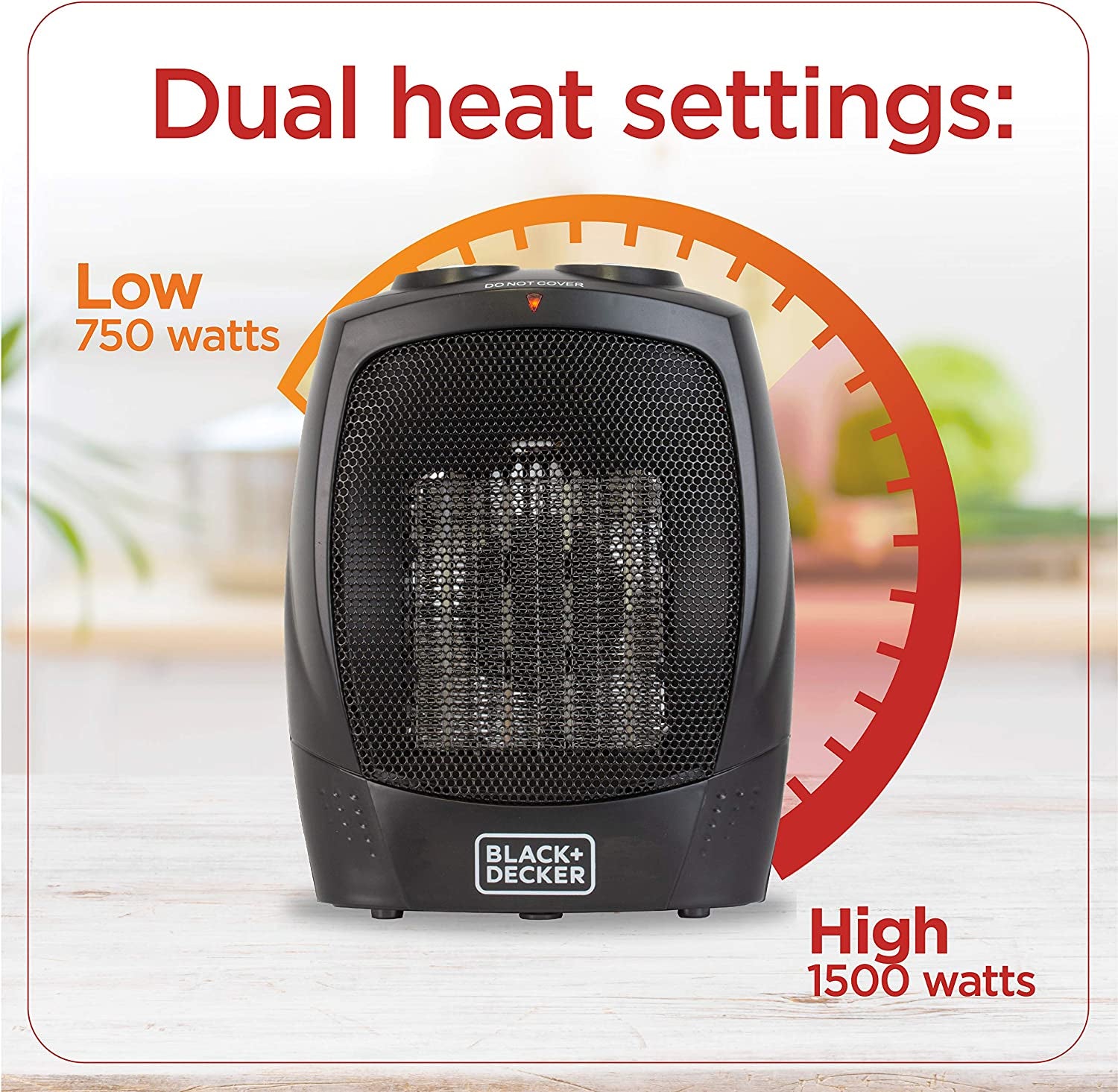 Portable Space Heater, 1500W Room Space Heater with Carry Handle for Easy Transport