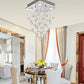 Bestier Modern Crystal Square Raindrop Chandelier Lighting Flush Mount LED Ceiling Light Fixture Pendant Lamp for Dining Room Bathroom Bedroom Livingroom 4 GU10 Bulbs Required 12 in Wide 20 Inch High