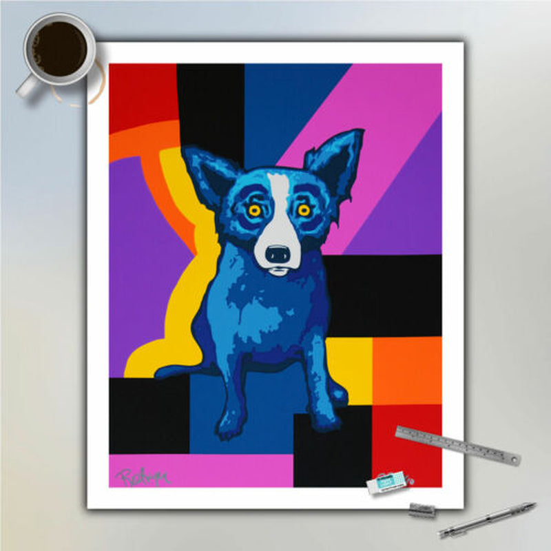 Blue Dog Home Wall Art Decor Animals Poster Print on Canvas 16X20