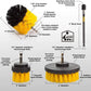 4Pack Drill Brush Power Scrubber Cleaning Brush Extended Long Attachment Set All Purpose Drill Scrub Brushes Kit for Grout, Floor, Tub, Shower, Tile, Bathroom and Kitchen Surface，Yellow