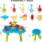 Sand Water Table Outdoor Toys - Toddler Activity Table Sandbox Toy Sensory Table Summer Toys Beach Play Table 27 Pcs Accessories for Baby Kids Children
